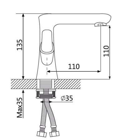 Смеситель для раковины двухвентильный Oute T77 T7701 фото