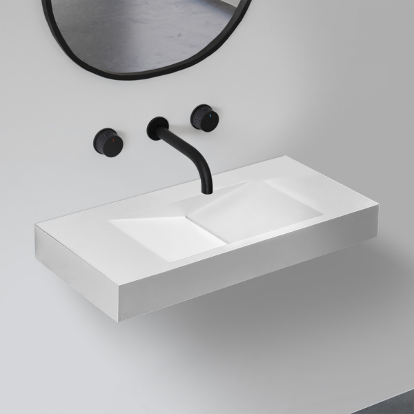 Подвесная раковина Abber Stein AS2641 100x48 белая матовая фото