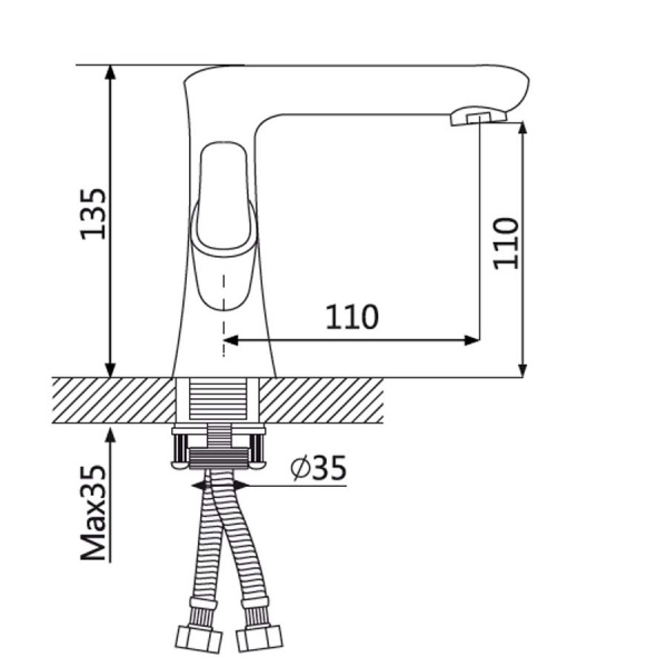 Смеситель для раковины двухвентильный Oute T77 T7701 фото