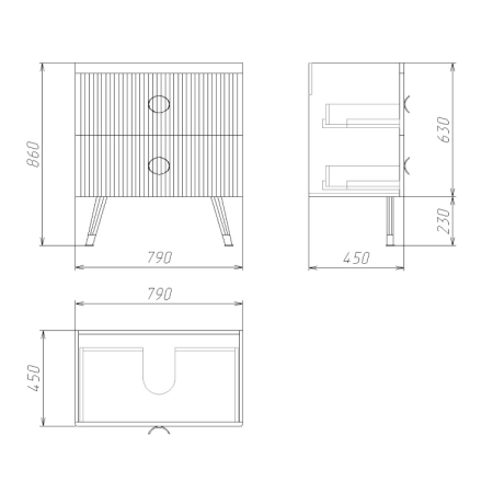 Тумба под раковину напольная Grossman Атрио-85 108016 фото