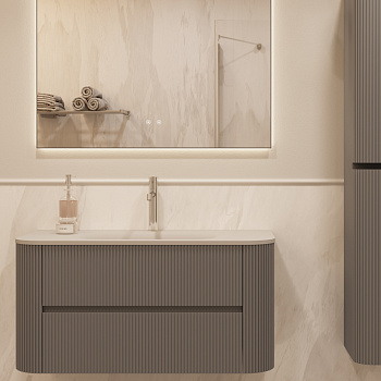 Тумба под раковину Vincea Alto 100 VMC-4A100MLG светло-серая матовая фото