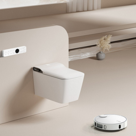 Электронный унитаз-биде импульсный Abber Rechteck AC1215S с инсталляцией AC0101P фото