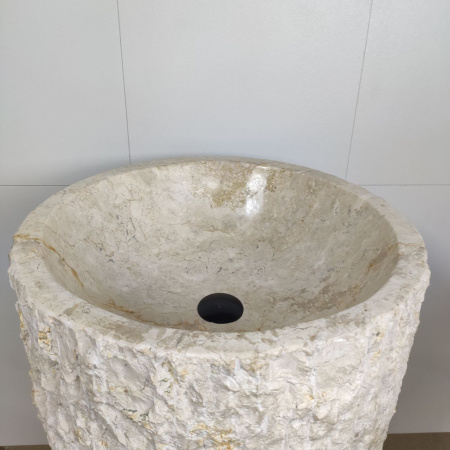 Раковина напольная из мрамора Cream MN-01496 (53*53*91) фото