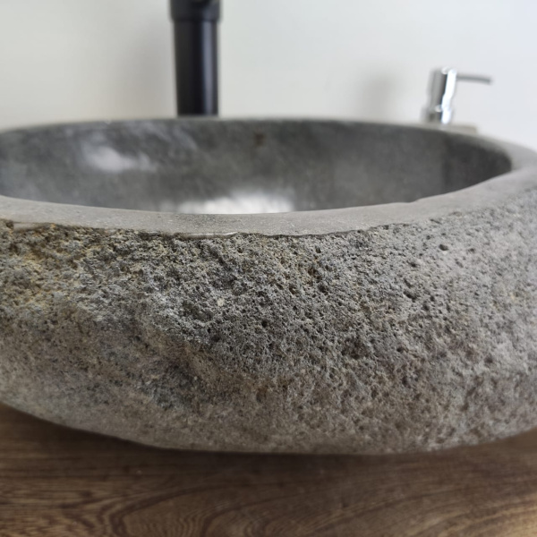 Накладная раковина из речного камня RS0581 (43*41*15) фото