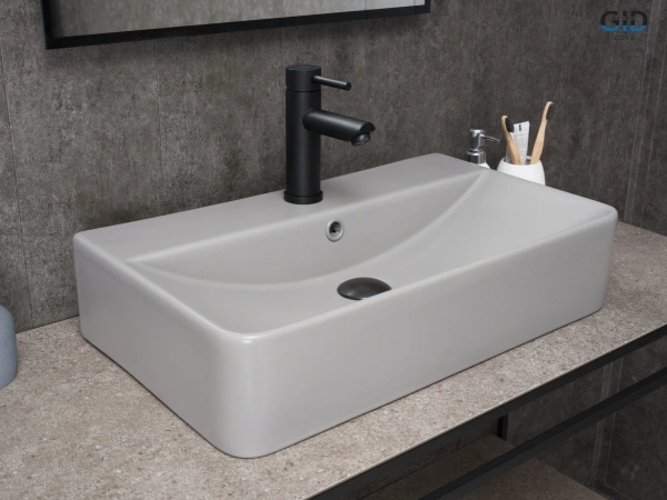 Накладная раковина GID Gm1344 52236 61x35 серая матовая фото
