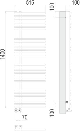 Водяной полотенцесушитель Астра П28 70х1400 Terminus 4670078530516 фото