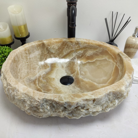 Накладная раковина из оникса Erozy Yellow EO-00463 (53*43*15см) фото