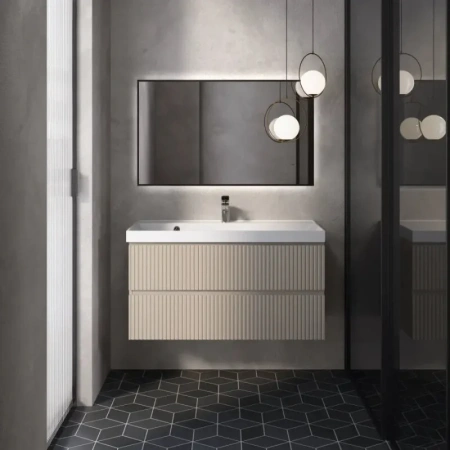 Тумба под раковину Aquame S1 AQM900110BG 100 см, бежевая фото