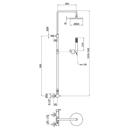 Душевая система Webert Azeta AZ870105015PVC Хром фото