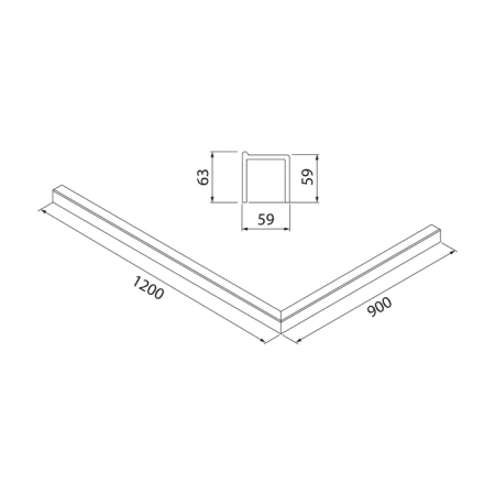 Декоративный профиль под душевое ограждение Iddis Slide SLI5BS3i22 черный L120х90 фото