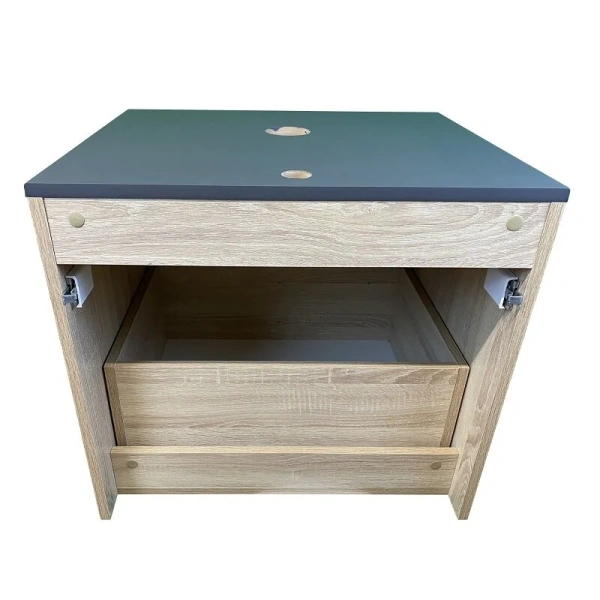 Тумба под раковину Sintesi Style STL.W7017 столешница серая / дуб сонома фото