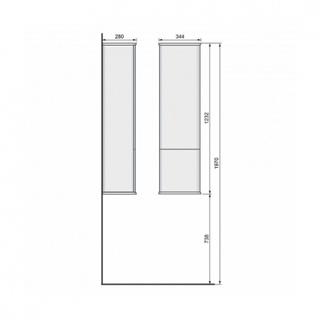 Пенал подвесной Jorno Pastel Pas.04.125/P/W белый фото