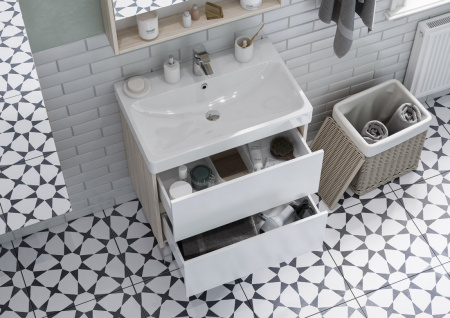 Тумба под раковину Акватон Сканди 70 1A251801SDB20 белый/дуб верона фото