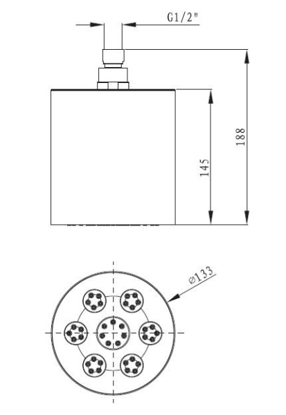Верхний душ Cezares CZR CZR-SPW130-01 фото