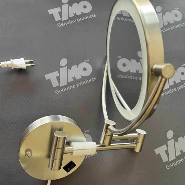 Зеркало с подсветкой и 5 кратным увеличением Timo Saona 13376/13 Никель фото