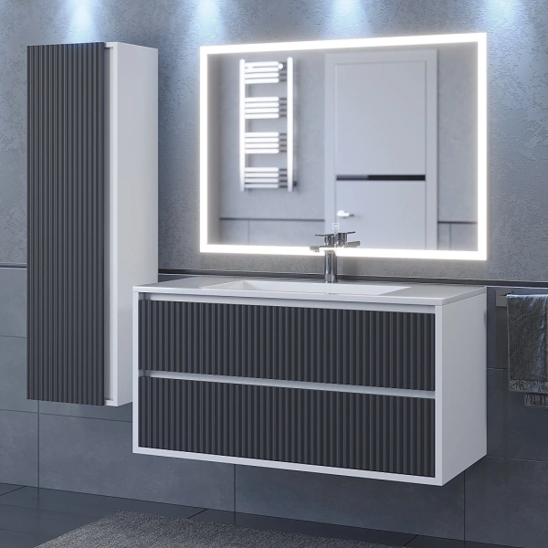 Тумба под раковину Uperwood Next 100 3930205159 белая/графит фото