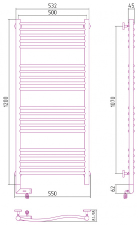 Электрический полотенцесушитель Сунержа Флюид 2.0 00-5221-1250 120х50 правый фото
