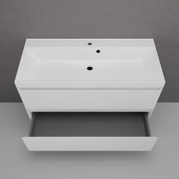 Тумба подвесная под раковину Style Line Манхэттен 100 ЛС-00002356 белая матовая фото