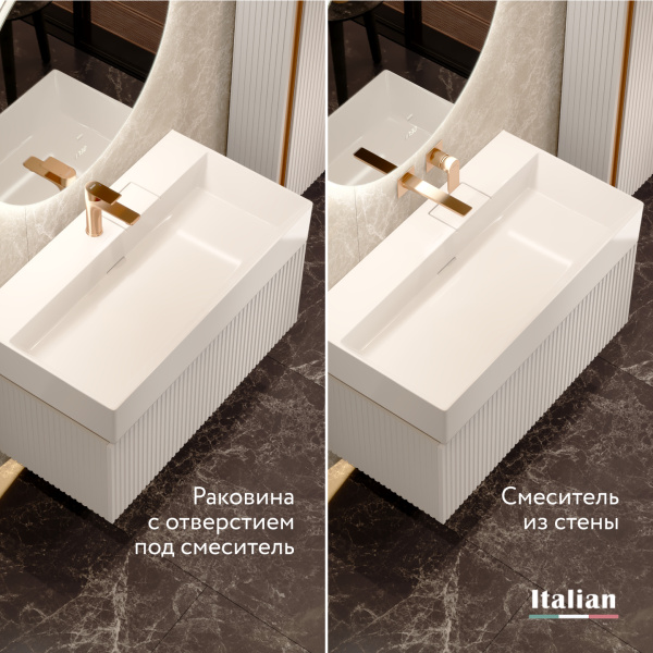 Тумба под раковину Jorno Filoro 90 Fil.01.90/P/W/JR белая фото