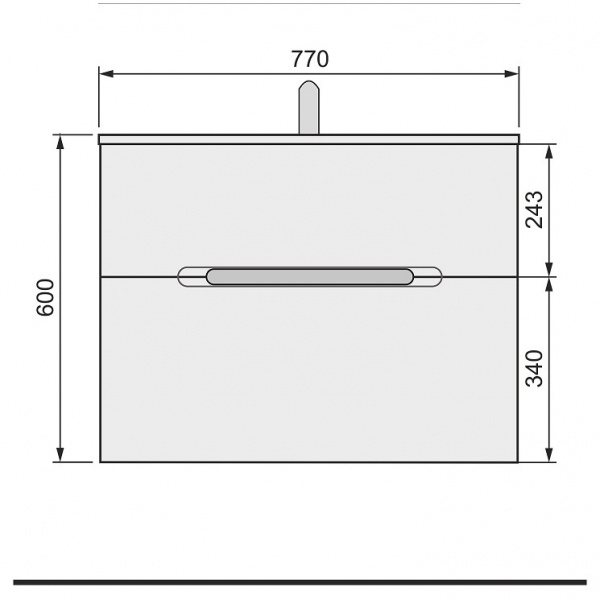 Тумба с раковиной Jorno Modul Mоl.01.77/P/W 80 см фото