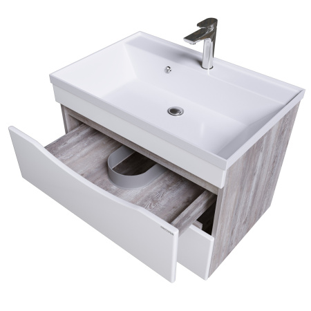 Тумба под раковину Grossman Талис-80 108014 бетон пайн/белый глянец фото