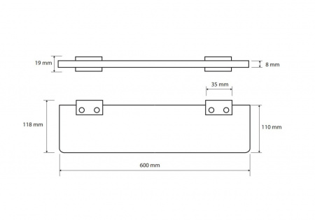 Полка стеклянная Bemeta Nero 135002240 фото
