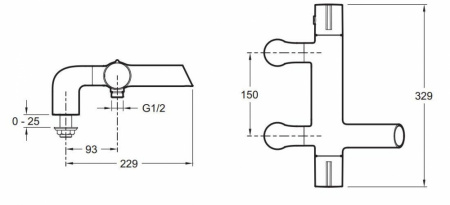 Смеситель на борт ванны Jacob Delafon Toobi E9095-CP фото