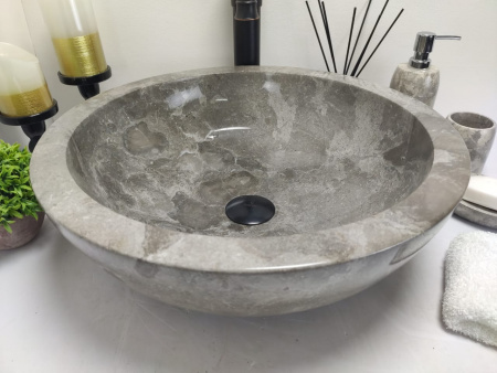 Раковина из мрамора Indo Bowl Grey Medium BM-00026 фото