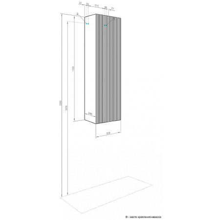 Шкаф-колонна Акватон Ар-Деко 1A280503DD8D0 серый кобальт фото