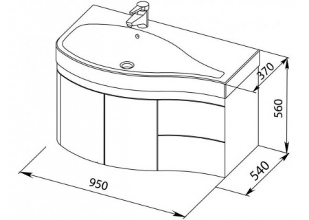 Тумба с раковиной Aquanet Сопрано 95 00212998 L фото