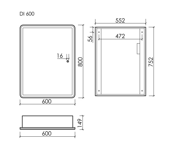 Зеркало-шкаф с подсветкой Sancos Diva DIV600 60x80 фото