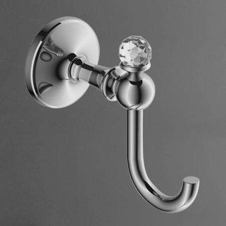 Крючок для ванной одинарный Art&Max Antic Crystal AM-E-2686BSJ-Cr хром фото