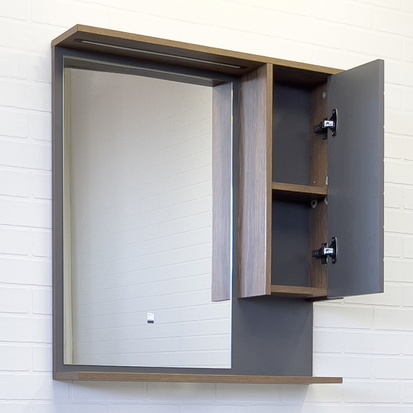 Зеркало со шкафчиком Comforty Кемер 75 00-00014147CF LED подсветка, датчик движения фото