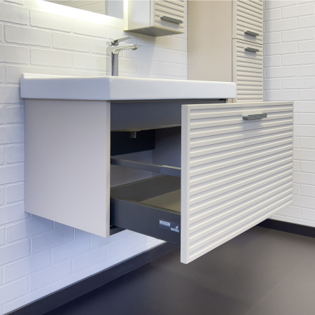 Тумба с раковиной Comfortу Касабланка 80 00-00001042CF серый шелк фото