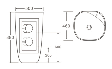 Напольная раковина SantiLine SL-4018 50x46 фото