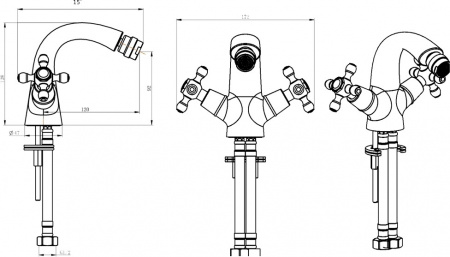 Смеситель для биде Boheme Royal Crysta 316-Royal/CRST фото