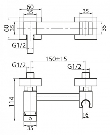 Смеситель для душа и гигенического душа Cezares CZR-DA4-01 фото