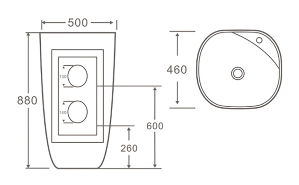 Напольная раковина SantiLine SL-4018 50x46 фото