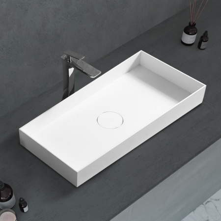 Накладная раковина Abber Stein AS2622 80x38 белая матовая фото