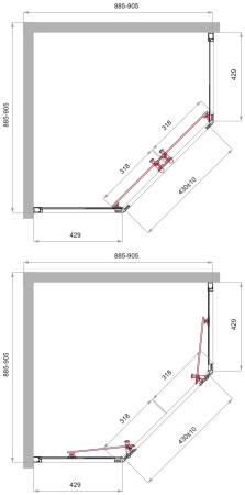 Душевой уголок BelBagno UNO-195 UNO-195-P-2-90-C-NERO фото
