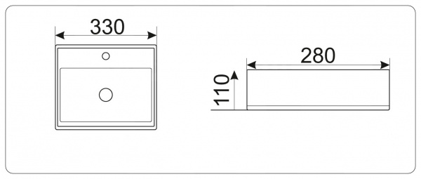 Мини-раковина CeramaLux N 9135 33х28 фото
