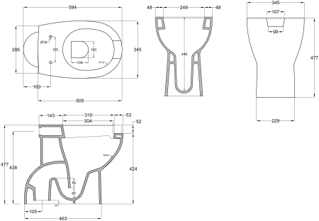 Унитаз приставной BOCCHI Care&Confort 553061 с микролифтом фото