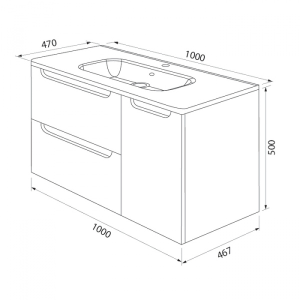 Тумба с раковиной Iddis Edifice 100 см EDI10W1i95K фото