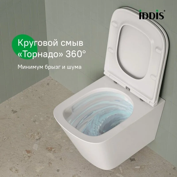 Подвесной унитаз со смывом торнадо Iddis Bild Q BIQRNSEi25 с сиденьем фото