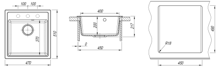 Кухонная мойка НИКА 470 Dr. Gans 25.070.B0470 серый фото
