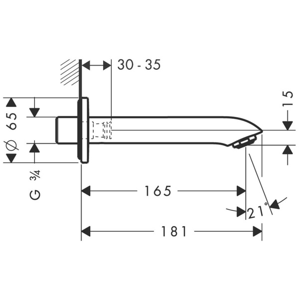 Излив на ванну Hansgrohe Metris 31494000 фото