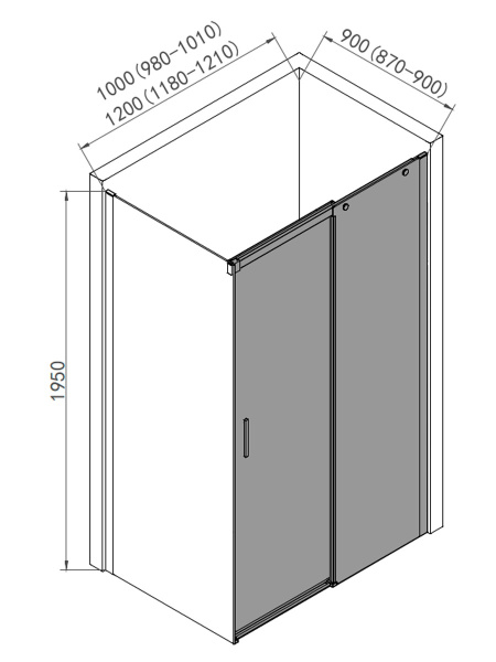Боковая перегородка AQUAme 90 AQM4804 хром фото