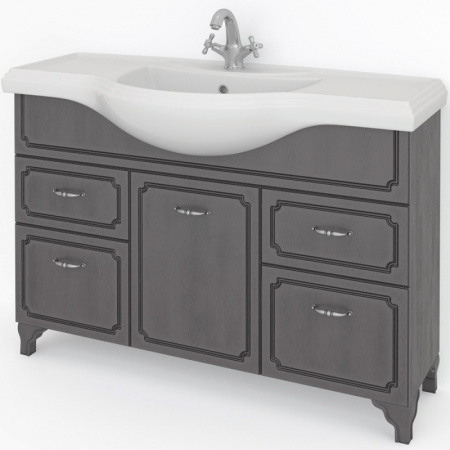 Тумба под раковину Kaksa Патина 004489 120 см серый с черным фото