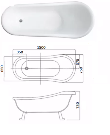 Акриловая ванна Cerutti SPA Vico CT7204 150x75 фото