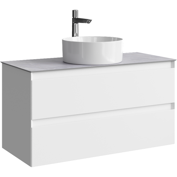 Тумба под накладную раковину Aqwella Geometria 100 GE01102WM белая фото